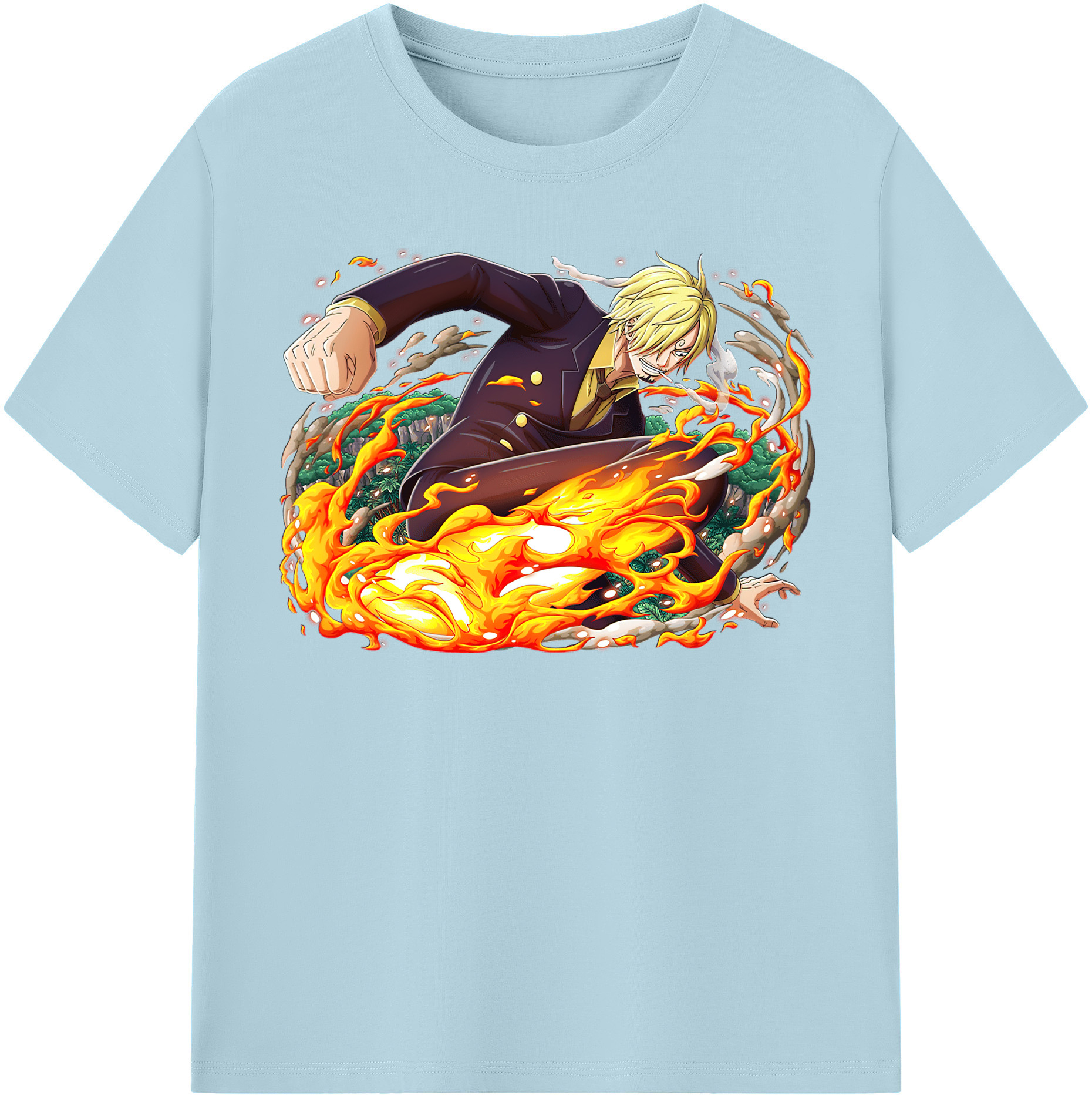 ワンピース サンジ ONE PIECE Sanji 綿100％半袖Tシャツ（フロントプリント）